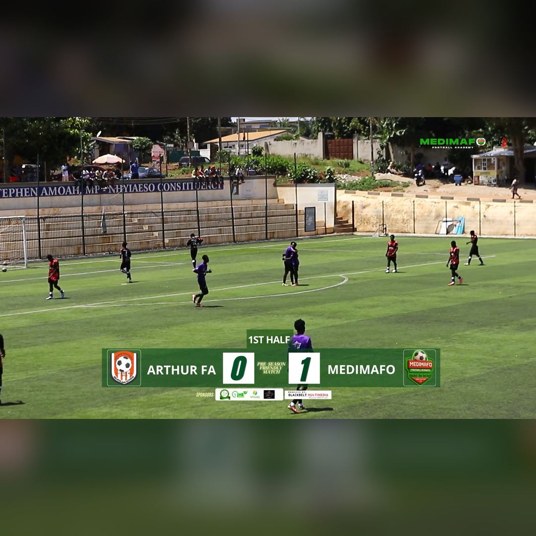 Scoreboard during the preseason friendly: Arthur FA 0, Medimafo Football Academy 1